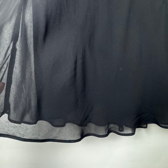 Lily Black Vintage Women Maxi Dress Size 1X Scoop Neck Flutter Overlay Elegant. - Picture 11 of 14